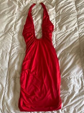 Oh Polly Red Halter Mini Dress